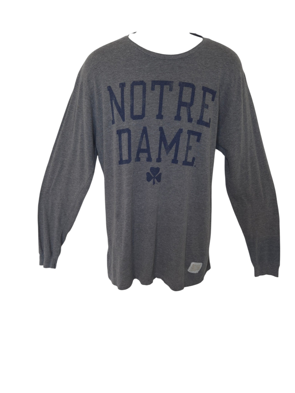 Retro Brand NOTRE DAME Long Sleeve Graphic Tee Sz L